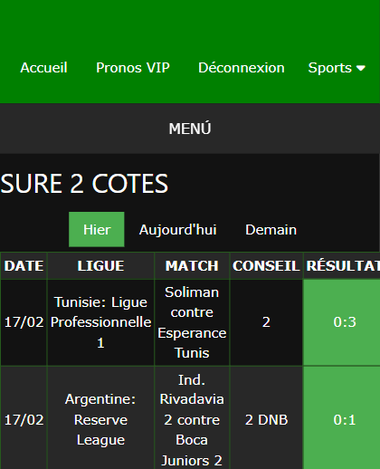 pari VIP gagné ticket